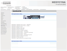 Tablet Screenshot of kalkulator.medycyna.anauk.net